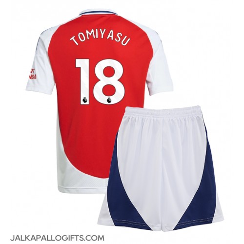 Arsenal Takehiro Tomiyasu #18 Koti Peliasu Lasten 2024-25 Lyhythihainen (+ Lyhyet housut)